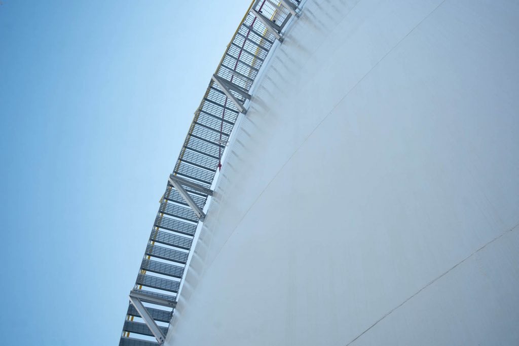 stic steeltank and blue sky