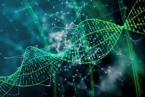 green digital DNA background