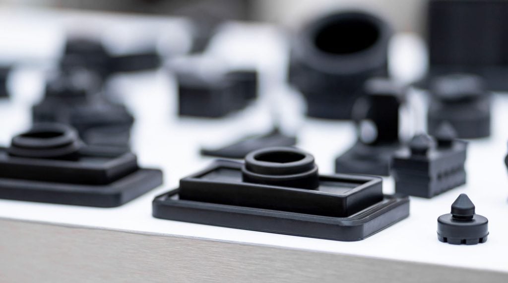 Plastic and rubber parts of automotive manufacturing by high precision mold injection in the industrial factory