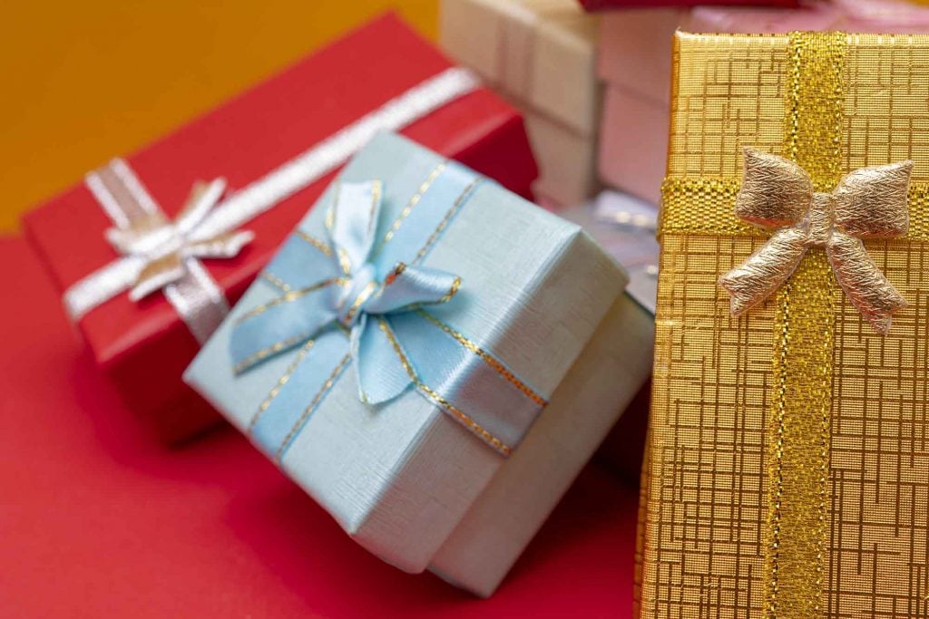 colorful gift boxes with glow