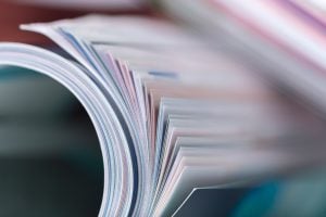 close up of magazine made of high bright papers