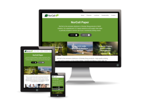 three different devices with norcell paper website on display