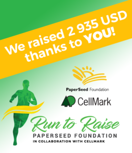 green, white and yellow poster for run to raise 2021 charity event